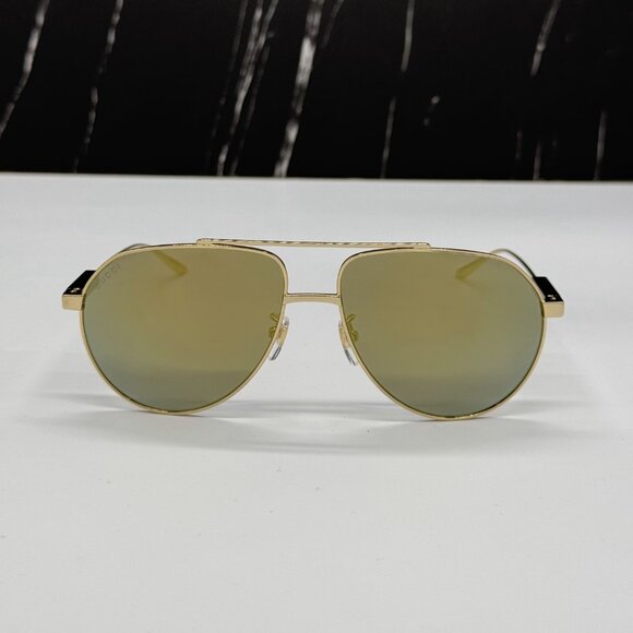 NEW GG1311S 002 AVIATOR UNISEX GOLD SUNGLASSES GUCCI - Picture 3 of 11